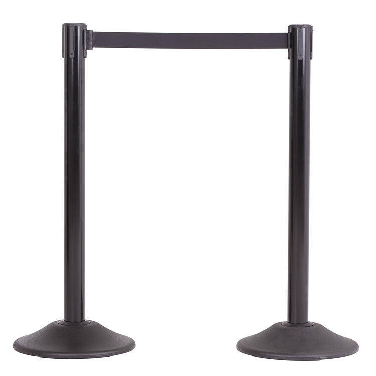 Heavy duty retractable belt crowd control barrier stanchion