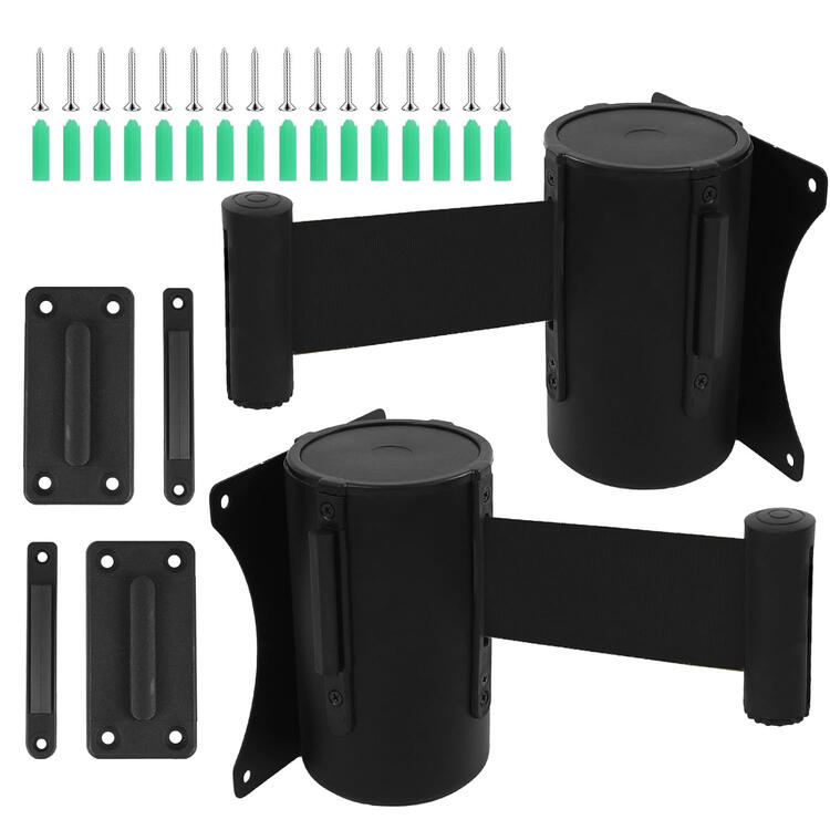 Wall mounted retractable belt crowd control barrier system