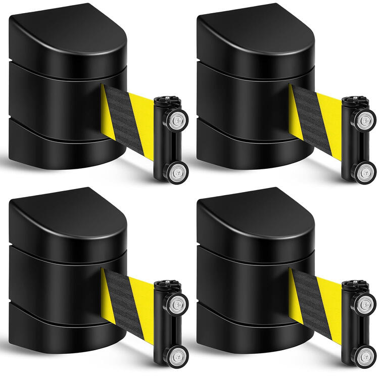 Magnetic wall mount retractable safety belt barrier